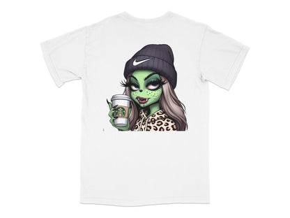 Zombie Girl Graphic T-Shirt, Cool Green Monster Art Tee, Urban Style, Unique Illustration, Trendy Casual Wear