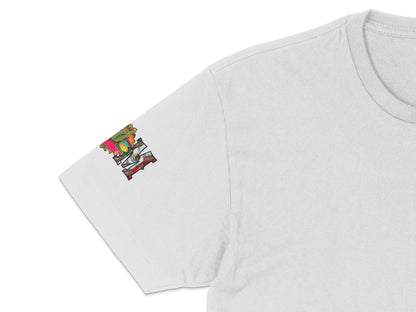 Colorful Aztec Warrior Print White T-Shirt, Unisex Graphic Tee, Mexican Heritage Inspired Shirt