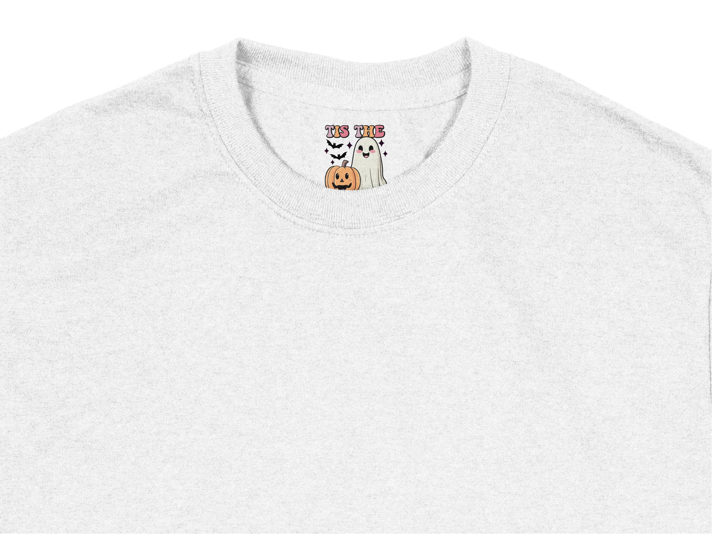 Cute Ghost T-Shirt, Halloween Casual Tee, Spooky Graphic Top, Unisex Ghost and Pumpkin Shirt