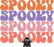 Spooky Halloween Ghost and Colorful Text Wall Art, Festive Home Decor Print