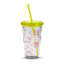 Cute Cartoon Animals Insulated Tumbler with Straw, Kids Travel Cup, Gift Idea, Reusable Drinkware, Colorful Illustrations
