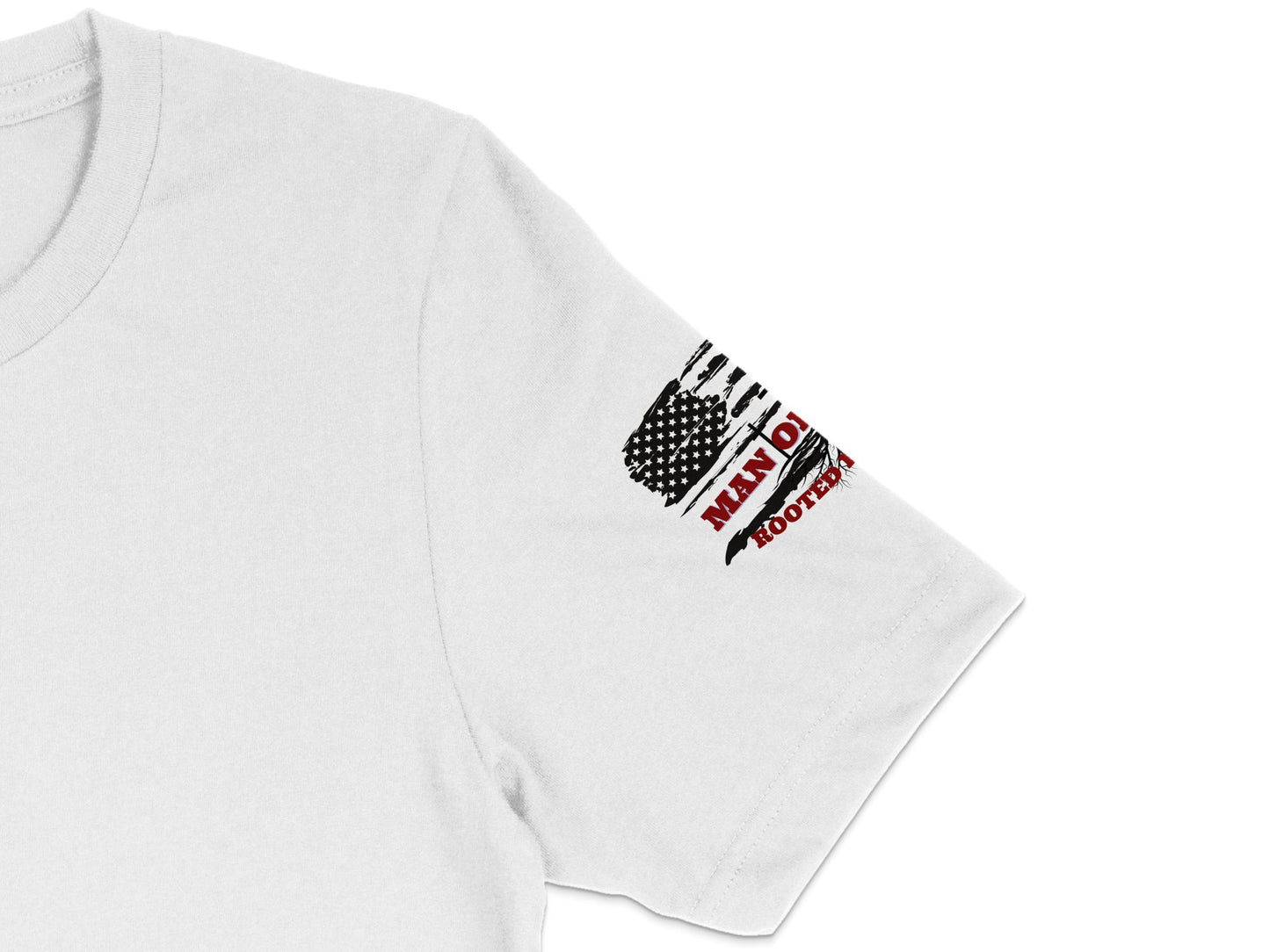 White T-Shirt with American Flag Print, Patriotic Casual Wear, Unisex Soft Cotton Tee, USA Flag Design, Comfortable Everyday Shirt