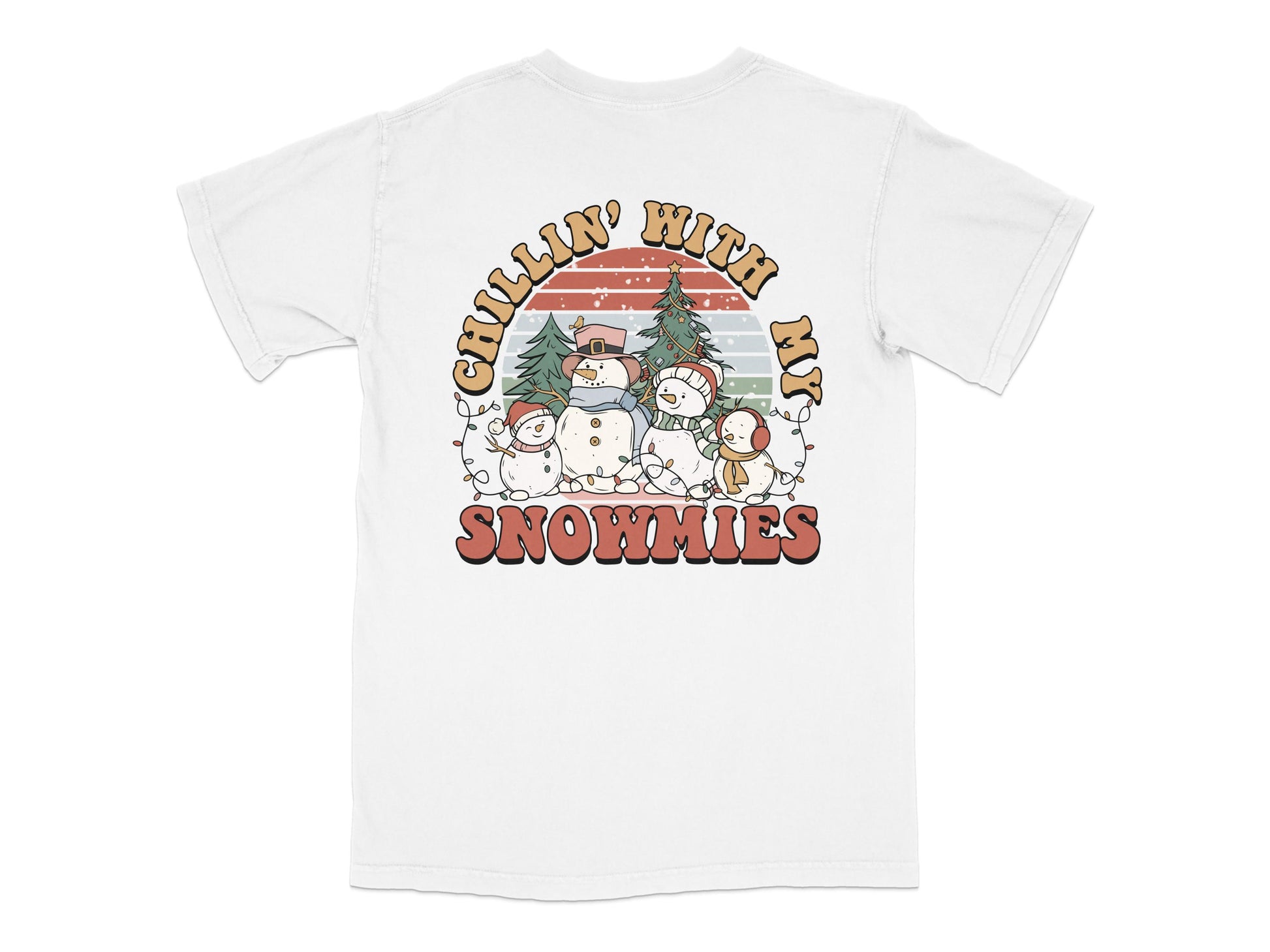 Chillin' With My Snowmies T-Shirt, Funny Christmas Tee, Holiday Snowman Graphic Shirt, Festive Winter Apparel, Unisex Cotton Top