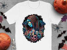 Sugar Skull T-Shirt, Halloween Graphic Tee, Colorful Day of the Dead Shirt, Unisex Cotton Top