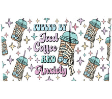 Iced Coffee and Anxiety Graphic Print, Colorful Starbucks Cup Design, Trendy Wall Art, Fun Coffee Lover Gift, Instant Download Artwork