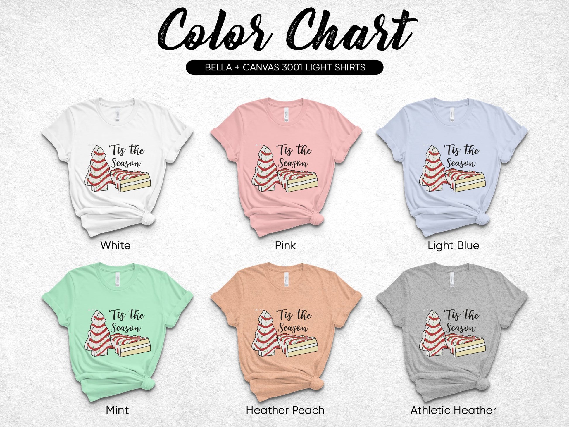 Festive Tis The Season T-Shirt, Bella Canvas Light, Multiple Colors Available, Holiday Apparel