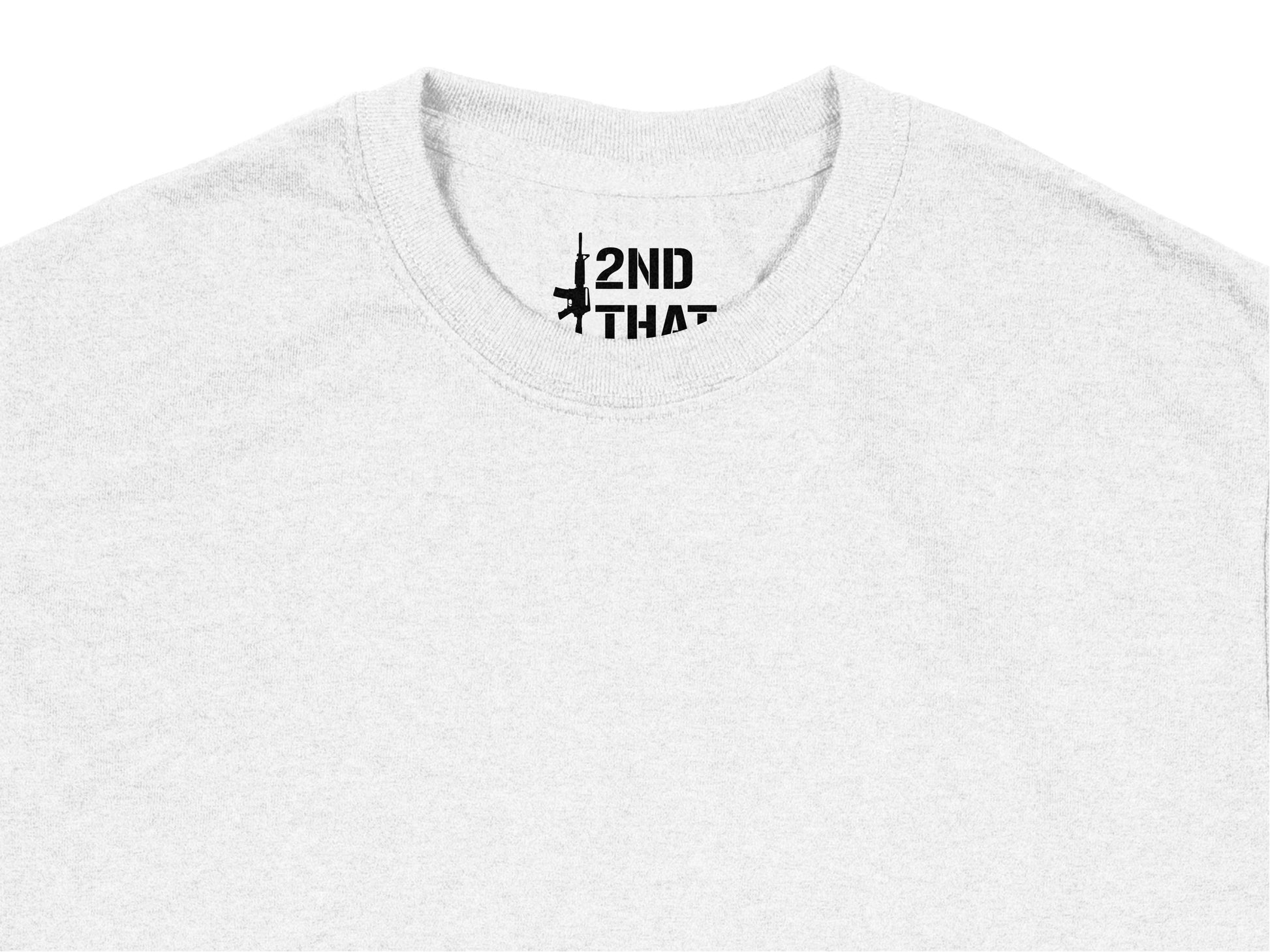 Minimalist White T-Shirt with Printed '2nd That' Graphic, Unisex Fashion Top