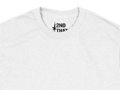 Minimalist White T-Shirt with Printed '2nd That' Graphic, Unisex Fashion Top