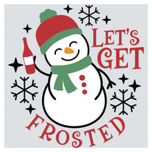 a snowman is holding a bottle of wine