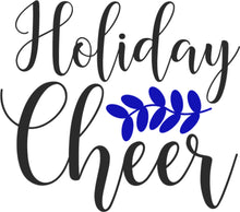 Holiday Cheer Wall Decal, Festive Home Decor, Blue and Black Calligraphy, Seasonal Wall Art