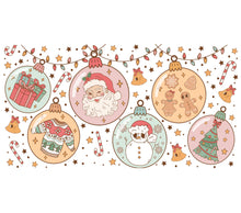 Festive Christmas Bauble Decorations, Santa, Reindeer, Gingerbread Digital Illustration