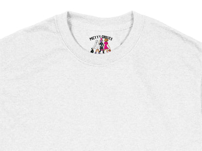 Pretty Ghouls Graphic T-Shirt, Spooky Fun Tee, Goth Glam Style, Casual Unisex Clothing