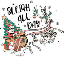 Skeleton Santa Sleigh All Day Christmas T-Shirt, Holiday Graphic Tee, Festive Skeleton Reindeer, Xmas Gifts, Unisex Winter Apparel