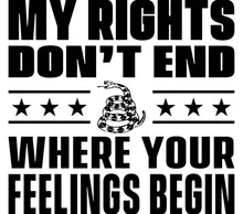 Patriotic T-Shirt My Rights Don't End Where Your Feelings Begin Snake Graphic Tee