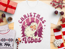 Christmas Vibes Santa Claus Graphic T-Shirt, Festive Holiday Apparel, Fun Xmas Gift Idea, Unisex Adult Clothing