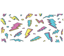 Colorful Lightning Bolts Pattern Wallpaper, Retro Neon Lightning Wall Decor, Fun Kids' Room Decorative Paper