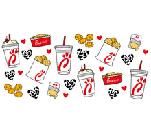 Chick-fil-A Inspired Pattern Vinyl Sticker Sheet, Fast Food Drink and Nuggets, Cute Laptop Decals