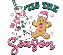 Tis The Season Milkshake and Gingerbread Man Christmas Sticker, Holiday Decor, Festive Vinyl Decal