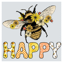 a picture of a bee with flowers on it