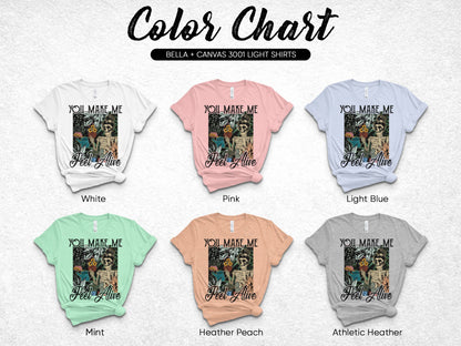 Bella Canvas 3001 T-Shirt Color Chart, Vintage Graphic Tee Options in Multiple Colors