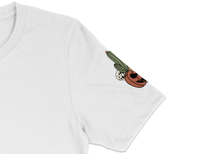 White T-Shirt with Cute Cartoon Vegetable Print, Unisex Graphic Tee, Casual Summer Style Top