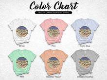 American Mama Graphic T-Shirt, Patriotic USA Flag Design, Light Summer Colors, Bella Canvas 3001