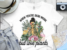 Women's Skeleton Graphic Tee, Funny Plant Lover T-Shirt, Quirky Floral Skull Design, Casual Style Top