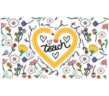 Teacher Appreciation Gift Floral Heart Design, Colorful Flowers Teach Love Inspire, Classroom Decor Wall Art