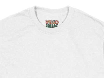 Women's Floral Embroidered T-Shirt, Custom Daisy Design, Casual Summer Top, Unique Flower Apparel