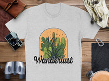 Wanderlust Cactus Graphic T-Shirt, Vintage Style Desert Plants Tee, Adventure Travel Casual Wear for Men and Women