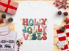 Holly Jolly Vibes Christmas T-Shirt, Festive Holiday Graphic Tee, Colorful Xmas Casual Wear, Unisex Winter Apparel