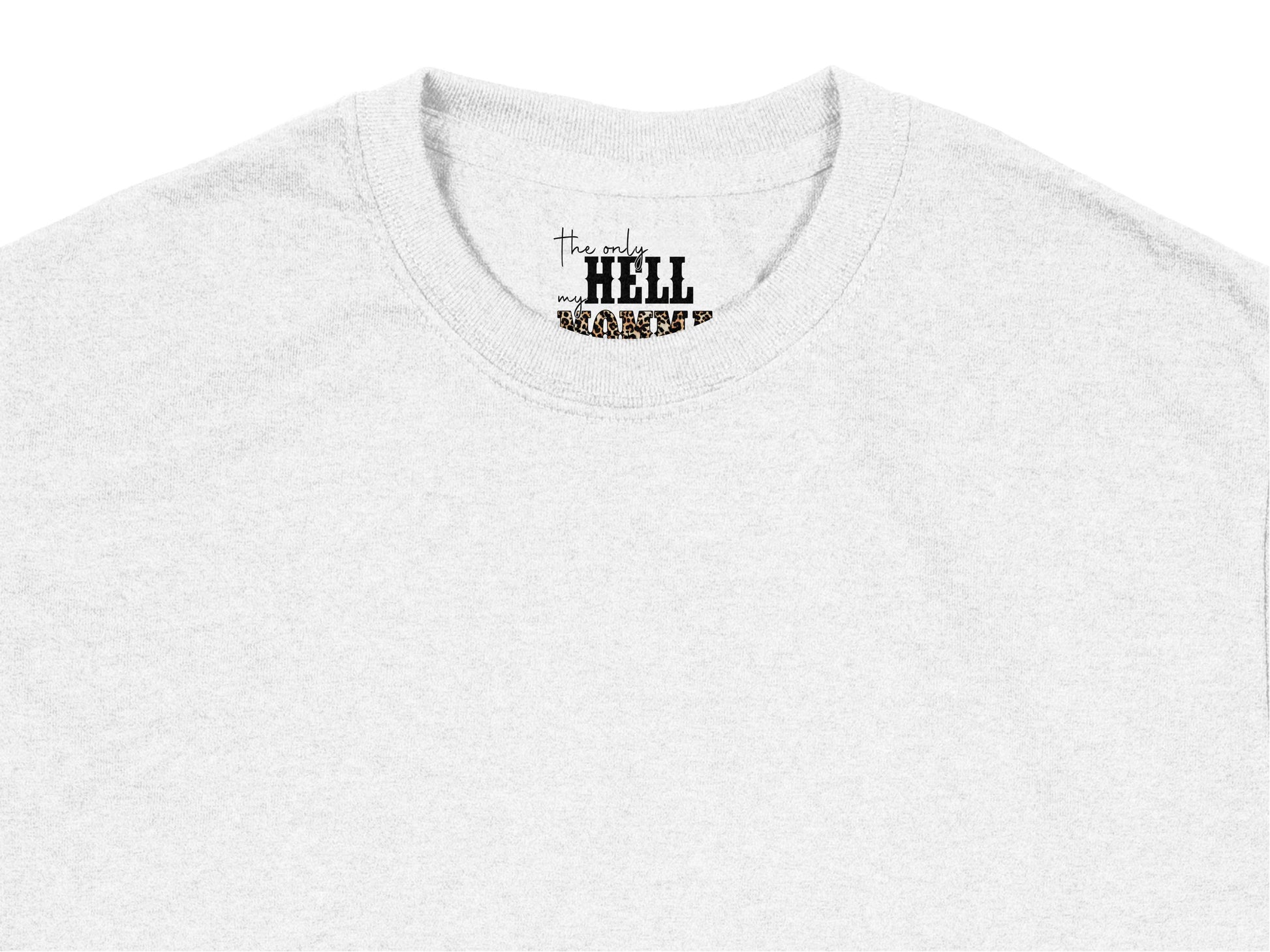 White T-Shirt with Hell Monster Graphic Text, Casual Street Style, Unisex Cotton Tee, Gift Idea