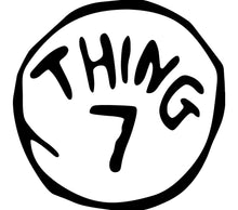 Thing 7 Graphic T-Shirt, Dr. Seuss Inspired, Classic Book Character, Unisex Adult and Kids Sizes, Black and White Tee