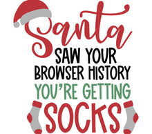 Funny Christmas Socks Santa Saw Your Browser History Holiday Gift Idea