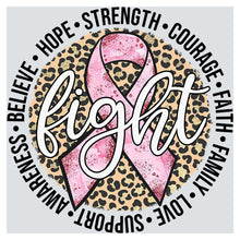 a leopard print with a pink ribbon on it