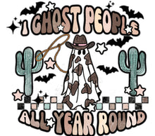 Ghost People All Year Round T-Shirt, Cowboy Hat and Cacti, Quirky Desert Theme Graphic Tee