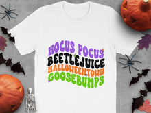 Hocus Pocus Beetlejuice Halloweentown Goosebumps T-Shirt, Halloween White Tee, Fun Spooky Apparel, Fall Season Fashion, Unisex Top