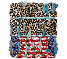 Small Town Leopard and USA Flag Print Wall Art, Patriotic Americana Decor