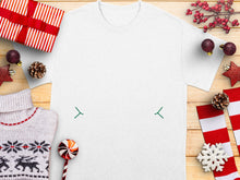 Festive Holiday White T-Shirt Mockup, Christmas Flat Lay, Casual Apparel Display, Winter Fashion Photography Template