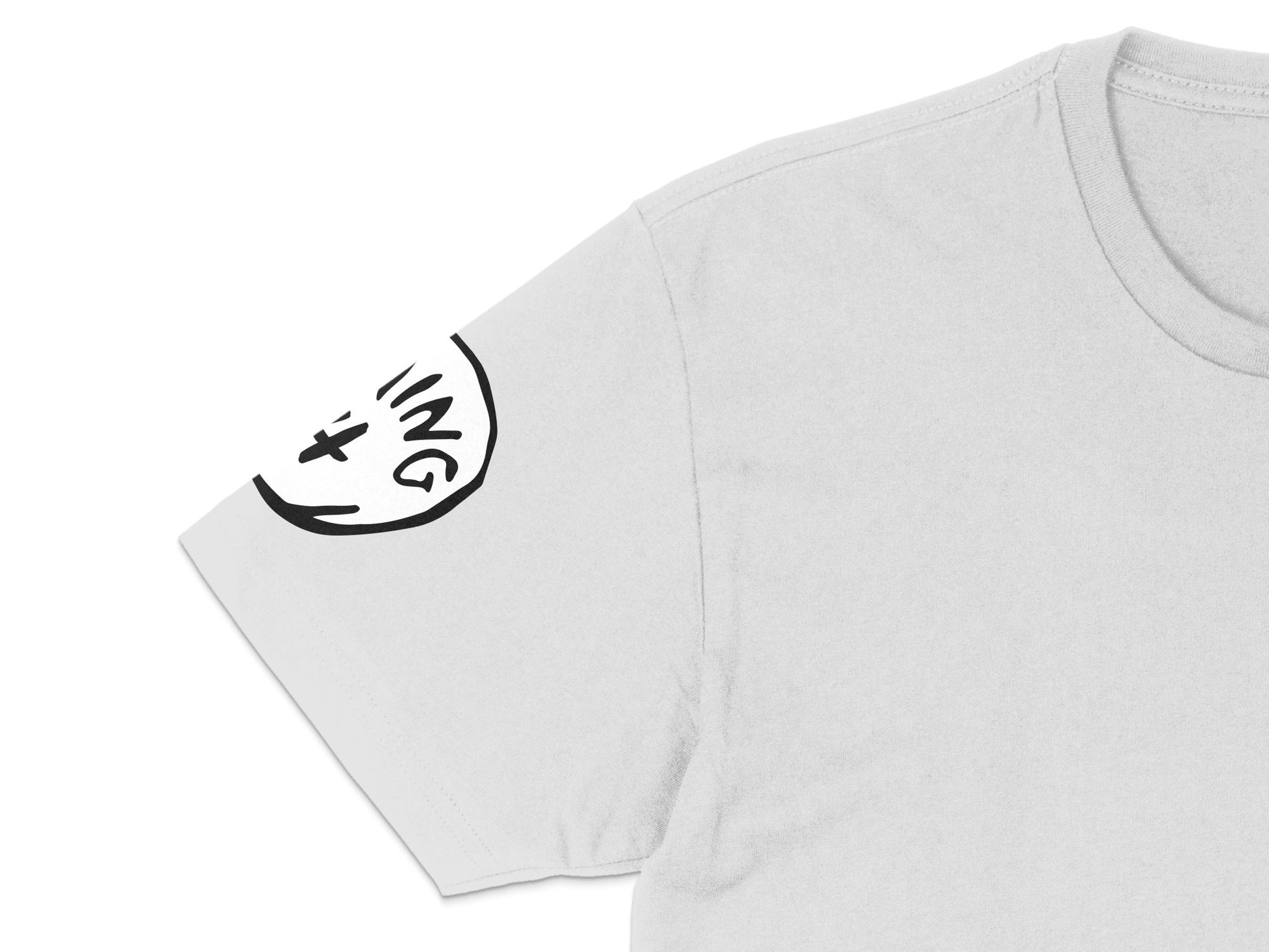Minimalist White T-Shirt with Black Abstract Face Design, Unisex Graphic Tee, Casual Streetwear Fashion, Soft Cotton Top