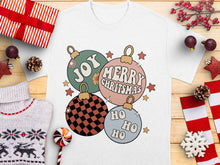 Merry Christmas Joy Ho Ho Ho Graphic T-Shirt, Festive Holiday Casual Wear
