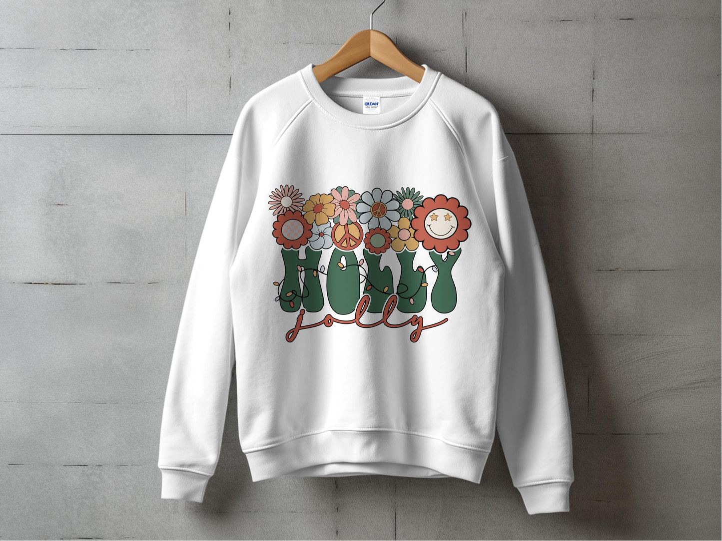 Floral Fall Sweatshirt for Women, Autumn Flowers Graphic Pullover, Casual White Crewneck