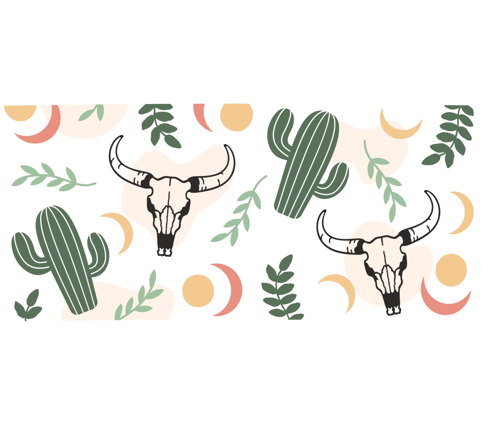 Boho Desert Wall Art, Cactus and Bull Skull Print, Southwestern Decor, Nature Inspired, Home Office Gallery
