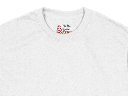 White Christmas T-Shirt, 'Tis The Season Candy Cane Print, Festive Holiday Casual Tee, Unisex Winter Apparel