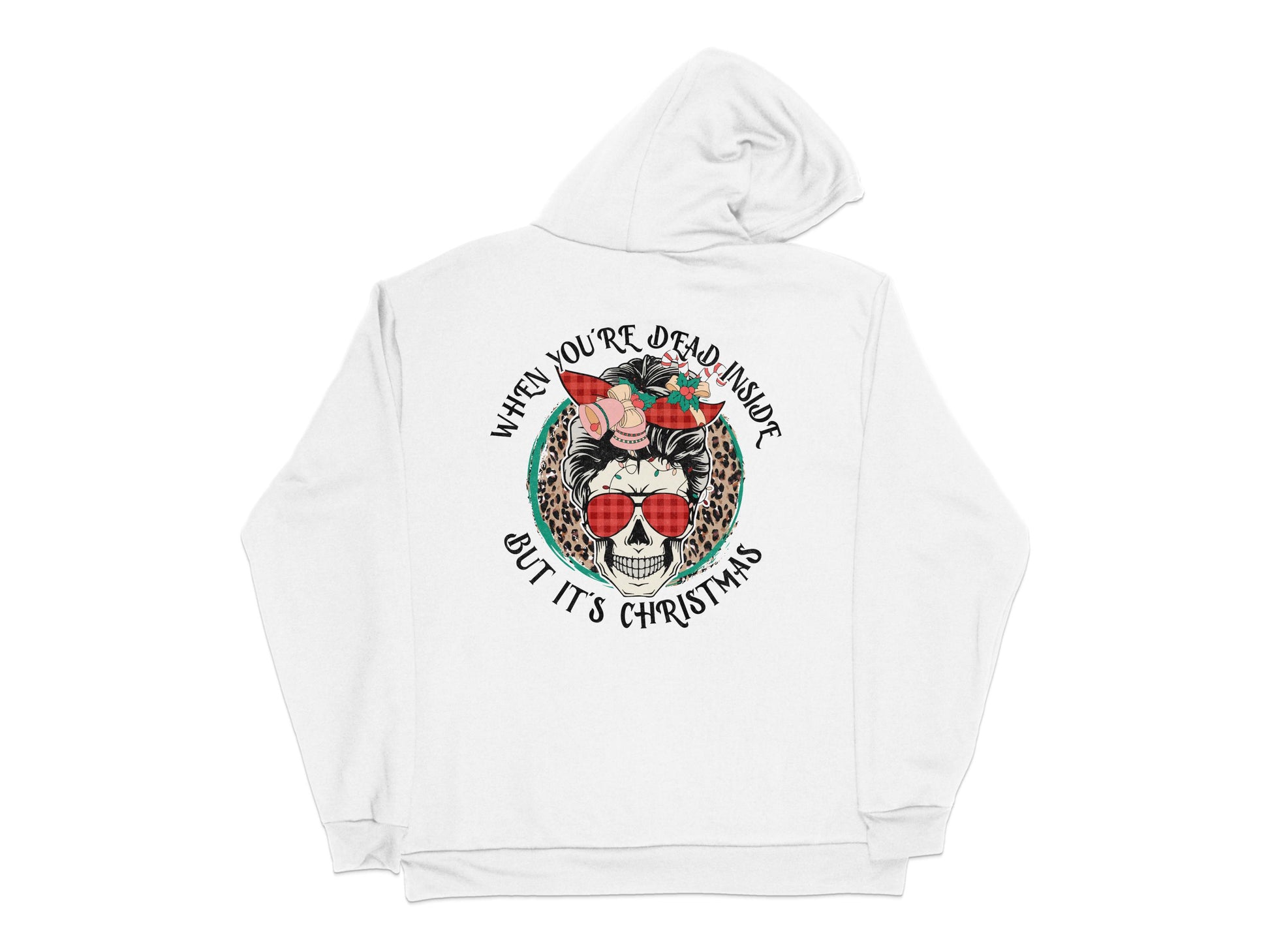 Christmas Cat Hoodie, Quirky Holiday Apparel, Funny Sunglasses Cat, Winter Graphic Sweatshirt