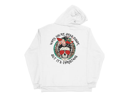 Christmas Cat Hoodie, Quirky Holiday Apparel, Funny Sunglasses Cat, Winter Graphic Sweatshirt