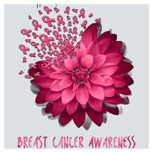 a pink flower with the words breast cancer awareness