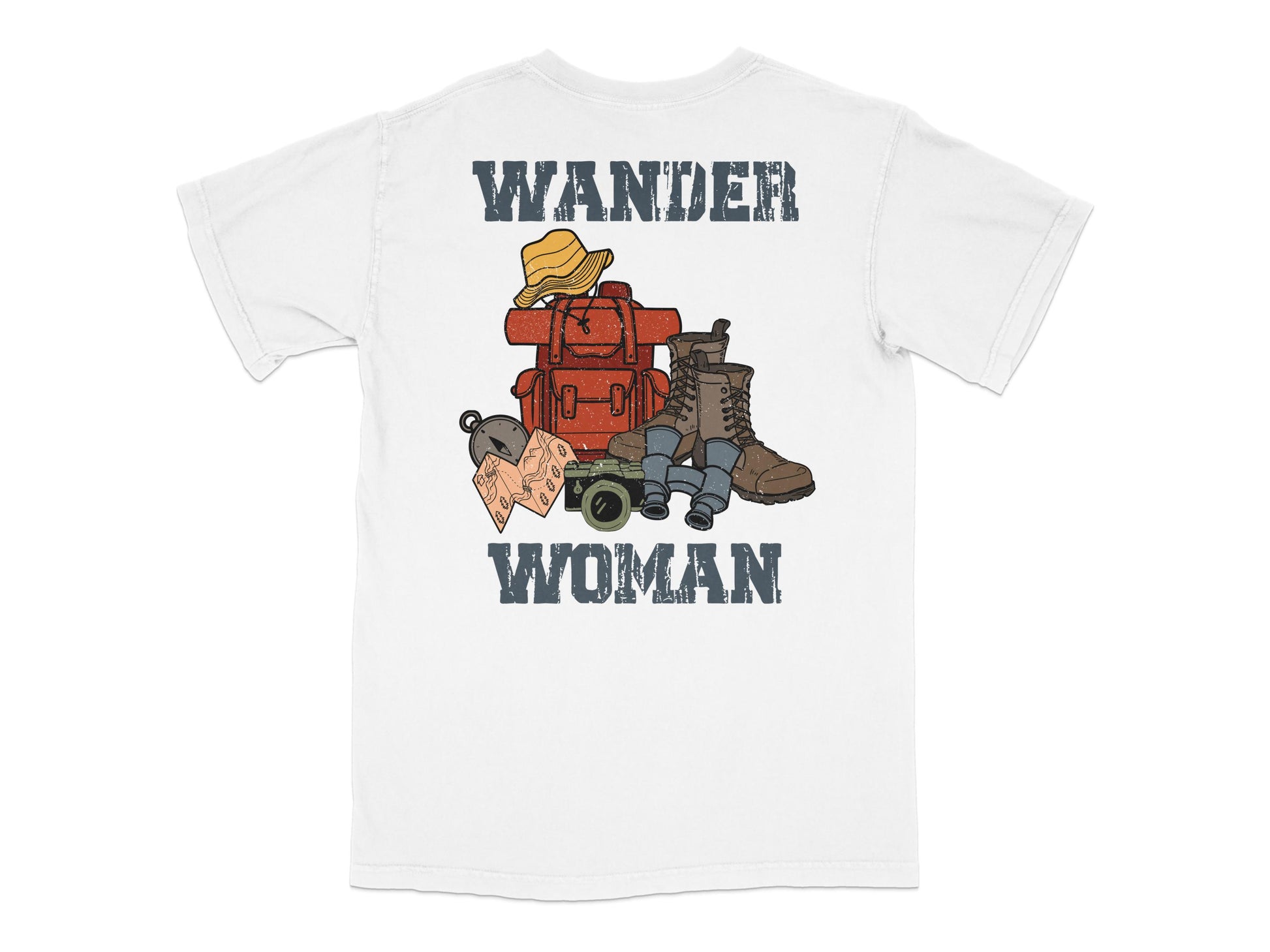 Wander Woman T-Shirt, Adventure Travel Graphic Tee, Outdoor Exploration, Hiking Gear Print