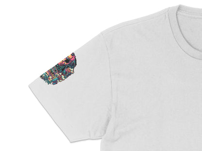 Colorful Elephant Print Pocket T-Shirt, Unique Graphic Tee, Casual Unisex Clothing, Trendy Animal Design Shirt