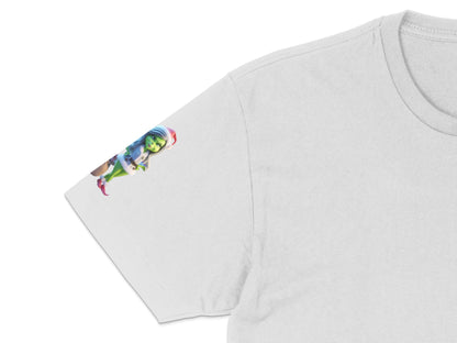 Women's Graphic Tee White T-Shirt with Colorful Anime Character Print Stylish Casual Top